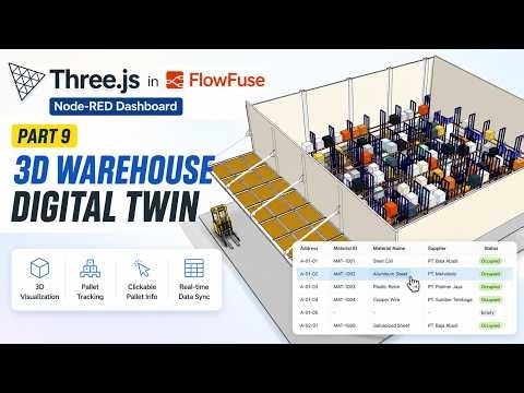 Three.js in FlowFuse Node-RED Dashboard - Part 9: 3D Warehouse Visualization