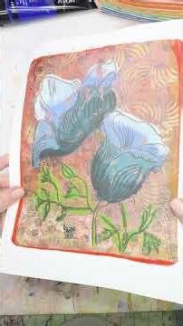 Charcoal Transfer Double Print on the #gelplate 🪻🌟