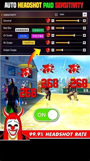 Auto Headshot Sensitivity 😱 Free Fire Headshot Setting 😲