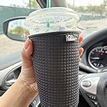 Reusable Iced Coffee Cup Sleeve for Cold Beverages and Neoprene Cold Coffee Cup Sleeves Cooler for Koozie 16-32OZ Iced&Hot Coffee Cup for McDonalds, Dunkin Donuts, More (Diasy)