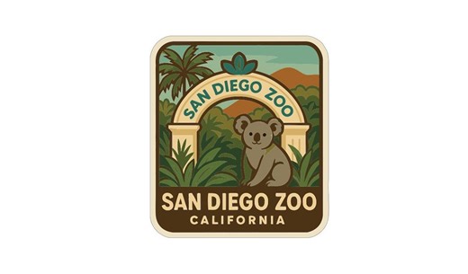 San Diego Zoo California Sticker Decal Vinyl Die-cut Symbolic Landmark Design