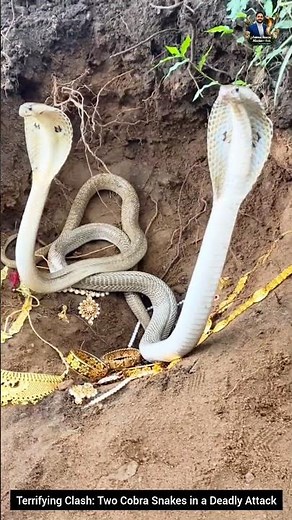 Terrifying Clash: Two Cobra Snakes in a Deadly Attack #snake #wildliferescue #cobra #wildlife