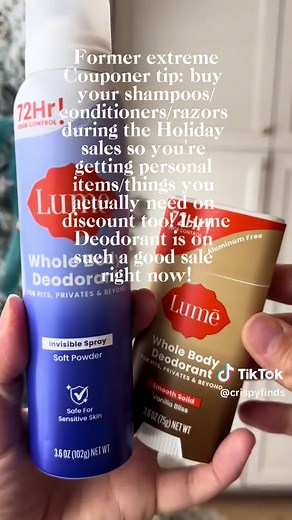 Check your Lume coupons!! #lume #lumedeodorant #bodyspray #deodorant #holidayhaul Discounts may differ based on your TikTok account, available coupons, and current promotions. Always refer to product listing for up-to-date offers.