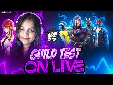 FF GIRL LIVE 🎮 || FF LIVE GUILD TEST 1 VS 4 👑 #FREEFIRELIVE #GUILDTEST #ASHLEYLIVEFF #fflive