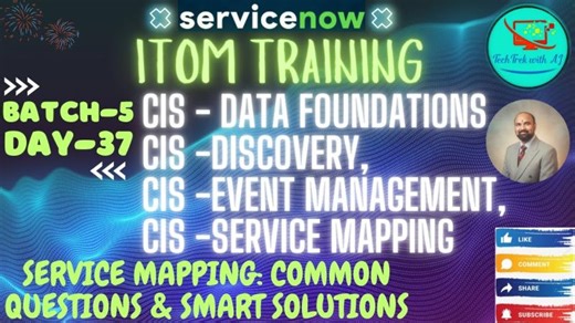 ITOM Training || Batch 5 || Day 37 || Service Mapping: Common Questions Smart Solutions #itom #SM | Ajay Kumar - TechTrek With AJ