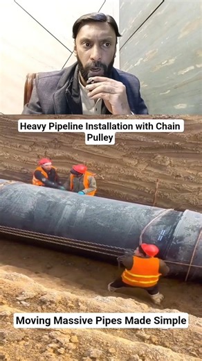 How Heavy Pipes Are Installed Easily 🏗️ | Chain Pulley in Action #shorts