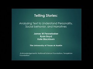 Telling Stories: Analyzing Text to Understand Personality, Social behavior, and Narratives