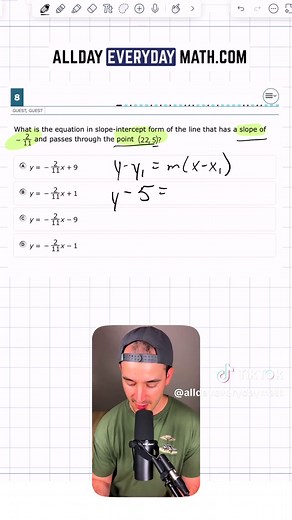 Algebra 1 EOC Practice Problems: Solving Equations