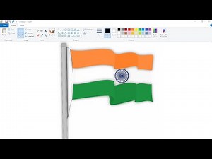 How to draw Indian Flag in Ms Paint | Independence Day Drawing. #computerdrawing #mspaintdrawing