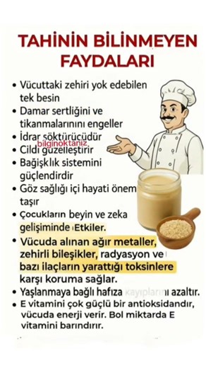 Tahinin bilinmeyen faydaları📌 #bilgi #sağlık #sağlıklıyaşlanma