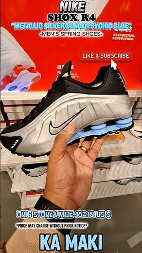 NIKE SHOX R4 "METALLIC SILVER/BLACK/PSYCHIC/BLUE" -MEN'S SPRING SHOES-