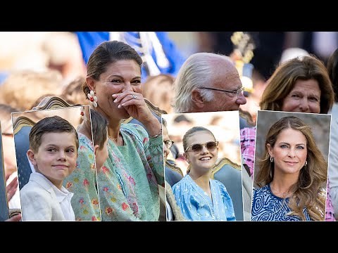 Crown Princess Victoria and Prince Oscar of Sweden at birthday celebration