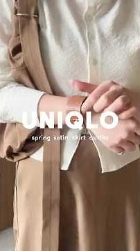 UNIQLO outfits 🧸 新作サテンスカート、めちゃめちゃ形綺麗で一気に上品コーデになる🤍 #UNIQLO #uniqloコーデ #uniqlooutfit #ユニクロ #サテンスカート