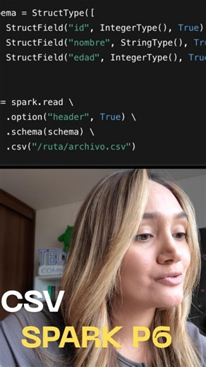 Caro Castañeda • Data & AI on Instagram: "Sí, estoy hablando del CSV. Si trabajas con Spark y quieres ver cómo leerlo y escribirlo de forma correcta (sin que te explote después), deja la palabra CSV en los comentarios y te paso los ejemplos en Python, JAVA, SQL y R. BTW:Esta serie de videos se basa en todo el aprendizaje que puedes encontrar en "Learning Spark Lightning-fast data analytics" de @databricksinc"