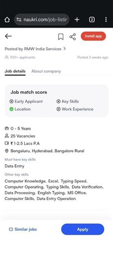 Data Entry operator 1.5 Lpa to 5Lpa Hyderabad, Bangalore