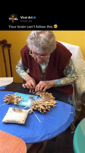 Viral Art 🎨 on Instagram: "Lace making is a time-honored craft built on precision, patience, and tradition. Once reserved for royal clothing and ceremonial textiles, it relies on hand techniques like looping, twisting, and knotting fine threads to create intricate patterns that can take weeks or even months to finish. To an untrained eye, the process appears overwhelmingly complex. But for experienced artisans, the motions become swift, rhythmic, and instinctive, transforming countless tiny mov