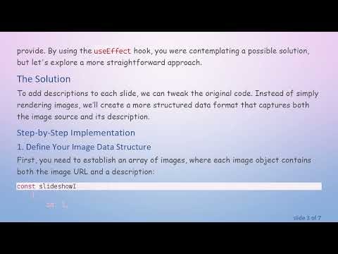 Enhance Your Slideshow with Descriptions in ReactJS