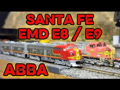 SANTA FE E8’s pulling EL CAPITAN passenger cars in N SCALE