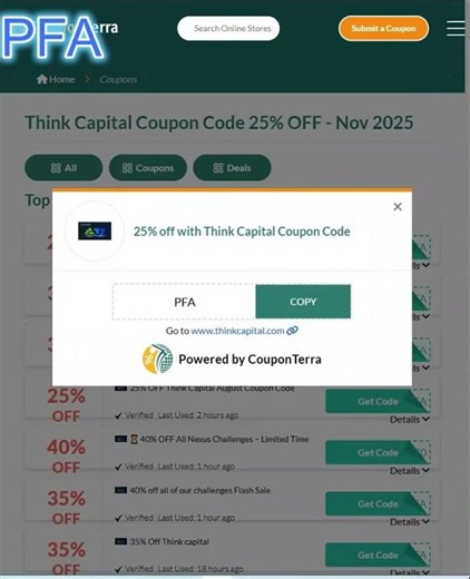 Think Capital Coupon Code 2025 – Save Big on Trading Challenges!