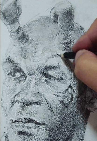 Dibujo a lápiz de Mike Tyson