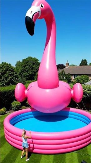 THIS GIANT FLAMINGO IS THE ULTIMATE SUMMER GOAL! 🦩💦