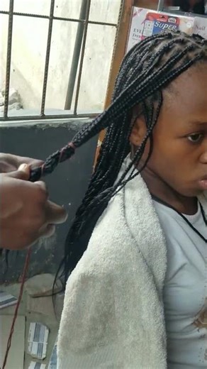 How to do thread curls on Braids #youtuber