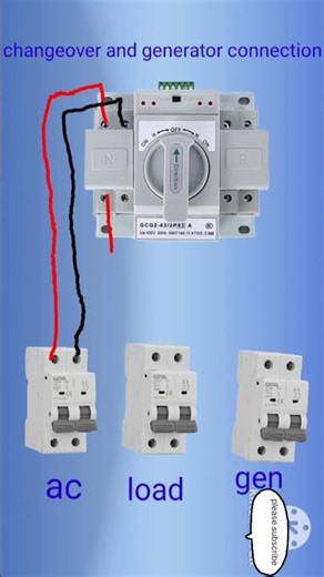 changeover AC load generator connection meter connection circuit breaker connection#electric diagram