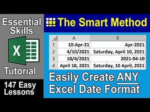 4-1: Change Date Format in Excel (Apr-10-21, 04/10/21, 10/4/21 etc)