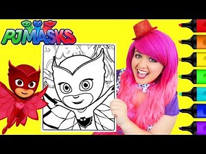 Coloring PJ Masks Owlette Crayola Coloring Page Prismacolor Paint Markers | KiMMi THE CLOWN