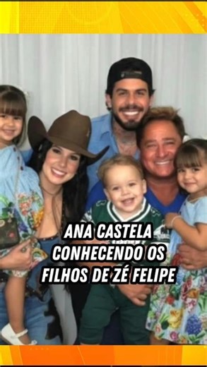 THE MOMENT ANA CASTELA MEETS ZÉ FELIPE'S THREE CHILDREN #shorts