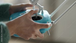 Pilot use joystick to control drone's movements