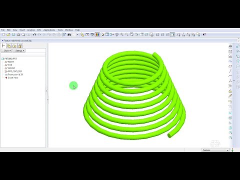 Pro E | Creo | Conical Spring | Helical Sweep | Tutorial | GRS |