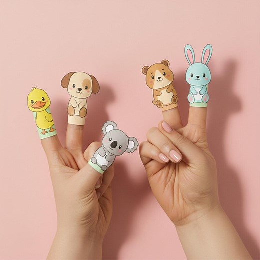 Printable Animal Finger Puppet Coloring Page Activity - Etsy