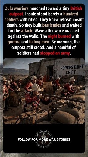 100 Men Held Off an Entire Zulu Army #RorkesDrift #ZuluWar #historyshorts