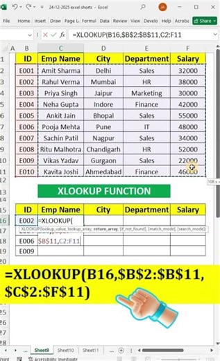 ❌ VLOOKUP Band Karo! ✅ XLOOKUP Use Karo (Excel Latest Trick) #excel #excelformulas #excelshorts