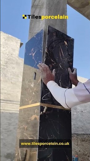 How to Set Up Tiles in Pillar #construction #tiles (Mastering Column Cladding for a Pro Finish!)