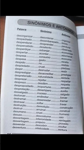 Lista de palavras/Aula de Português #auladeportuguês #gramática #listadepalavras #vocabulario