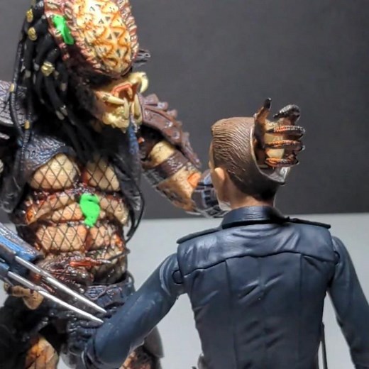 City Hunter Predator vs. T-1000 EPIC Neca Stop Motion Fight!