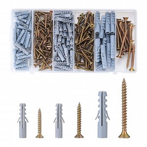 [Hot Item] Assorted Chipboard Screws Nails and Wall Plugs Assortment, Fish Type Wall Plug Plasterboard Fixings, Countersunk Chipboard Screws