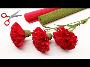 🌸 CREPE PAPER FLOWERS 🔥 How to make Paper Carnation