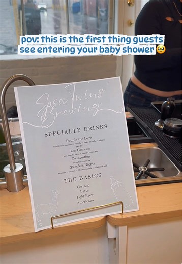 pov: this is the first thing guests see entering your baby shower🥹 We’d love to make your special day a little sweeter 💖 #coffee #catering #babyshower #coffeecart #lafoodie