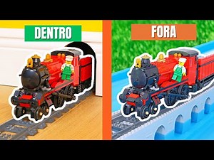 I put a LEGO train around my house.