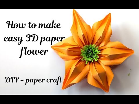How to make easy 3D paper flower - DIY Paper Craft