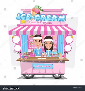 Ice Cream Cart Seller Design Elementsvector Stock Vector (Royalty Free) 392847529 | Shutterstock