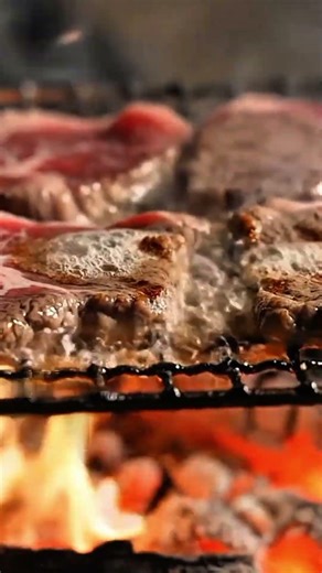 ASMR Wood Fire Grilled Beef | Satisfying Cooking Sounds Over Hot Coals