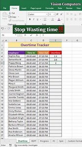58K views · 320 reactions | Excel overtime calculation  Excel functions and formulas, Ms excel, Excel tips, Excel tricks, Excel tutorials, Excel functions, Excel formula, Ms excel, Ms excel tutorials #Excel #exceltips #exceltricks #msexceltutorials #excelhacks #ExcelForBeginners #msexceltricks #sheets #spreadsheets | Vision Computers | Facebook