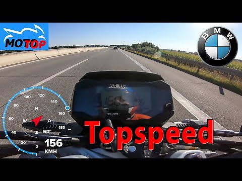 BMW G310R (2022) - TOPSPEED on AUTOBAHN - GPS 156 km/h