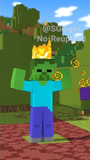 Bro forgot to burn in the sun 🧟🧟🔥🔥🔥 #MinecraftAnimation