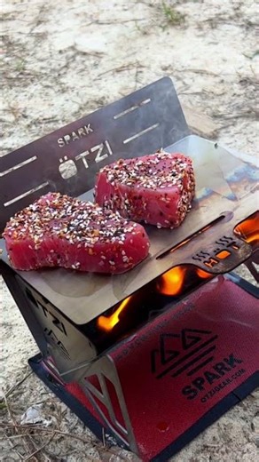 Seared Ahi on a Survival Grill