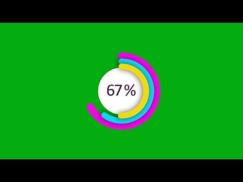 Circular Aesthetic loading green screen for edits with progressive percentage